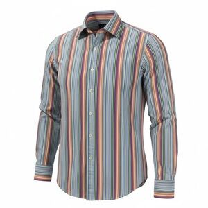 Polo Ralph Lauren Men’s L Regent Custom Fit Multicolor Stripe Cotton Shirt